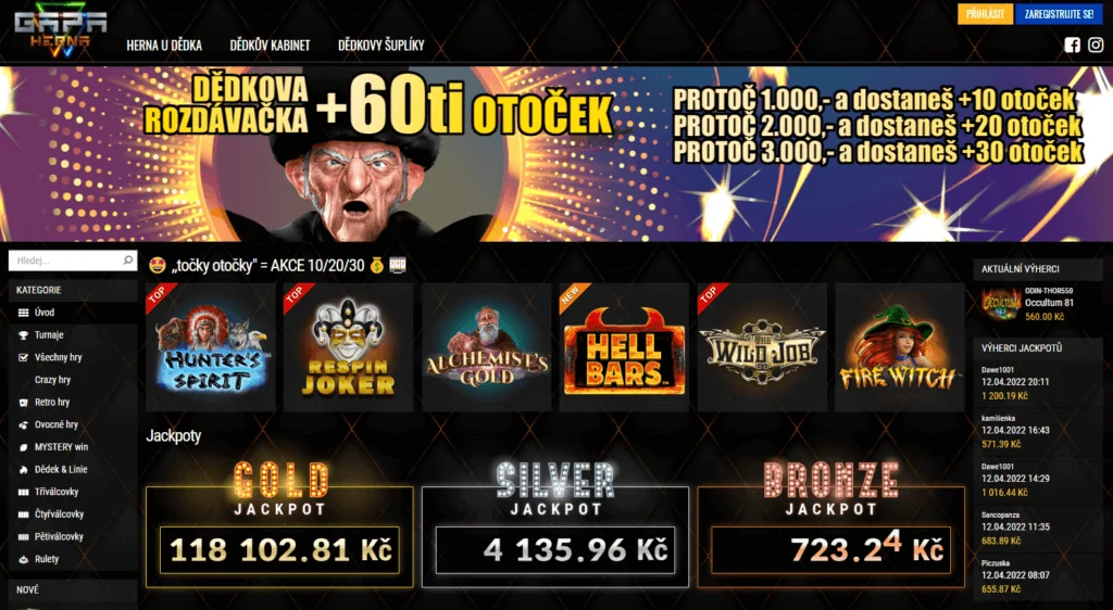 Herna u Dědka Snímek obrazovky 1